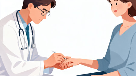 Doctor consulting patientの素材