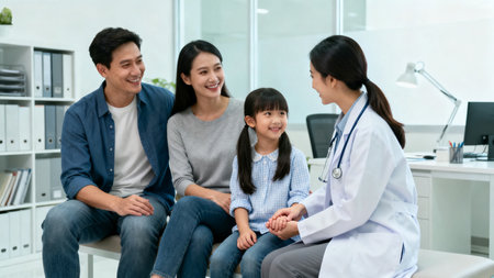 Family doctor consultation in clinicの素材