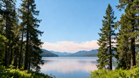 Lake Tahoe in Sierra Nevada, California, United States of Americaの素材