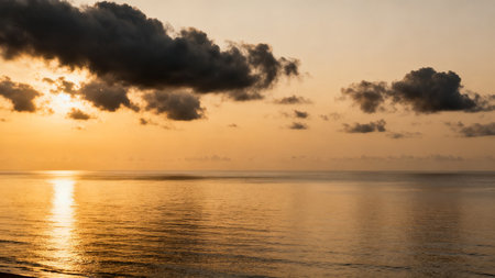 Beautiful sunset over the sea in the tropics. Toned.の素材