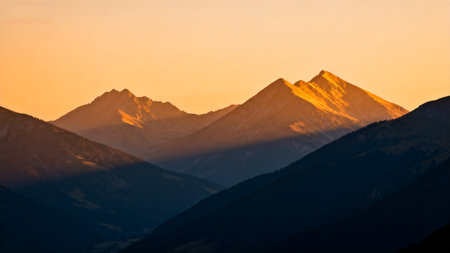 Sunset over the Alps in Austria, Europe. Beauty world.の素材