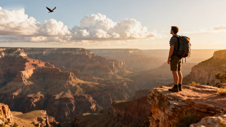 Hike in the Grand Canyon National Park in Arizona, United States of Americaの素材