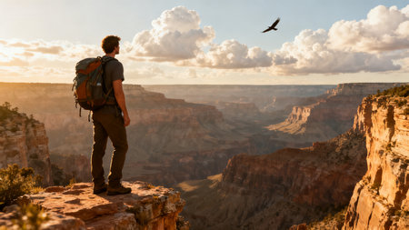Hike in the Grand Canyon National Park, Arizona, United Statesの素材