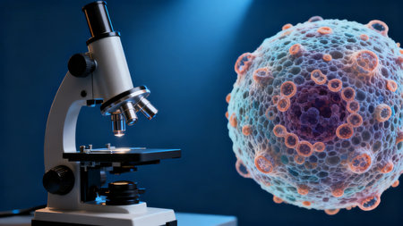 Microscope and virus cellの素材