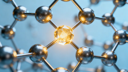 Molecular structure with central crystalの素材