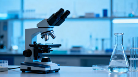 Laboratory microscope and glasswareの素材