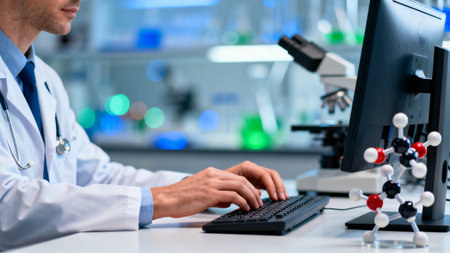 Scientist working in laboratoryの素材