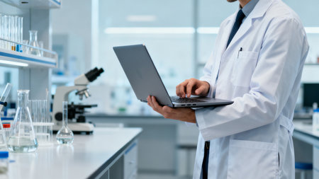 Scientist working in laboratoryの素材