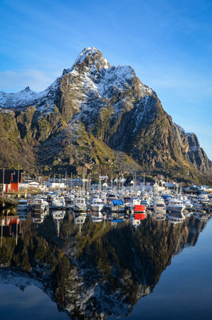 Lofoten islands, Norway. Lofoten is a fishing village in the county of Nordland.の写真素材