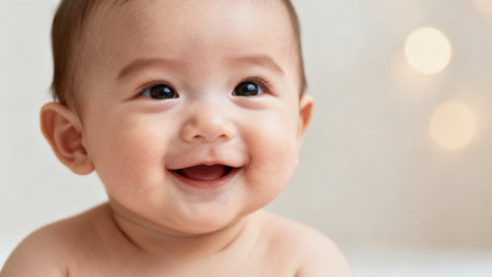 of a smiling babyの素材