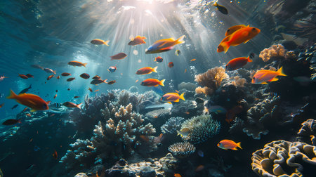 Coral reef and fish in the Red Sea. Egypt, Africaの素材