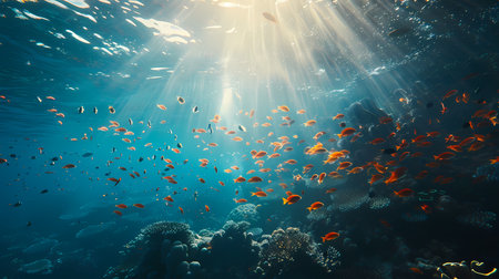 Coral and fish in the Red Sea. Egypt. Shallow DOFの素材