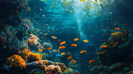 Wonderful and beautiful underwater world with corals and tropical fish.の素材