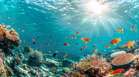 Tropical coral reef and fish in the Red Sea, Egyptの素材