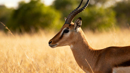 Antelope in a grassy fieldの素材