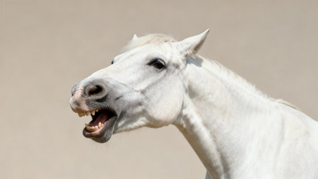 White horse head (back view)の素材