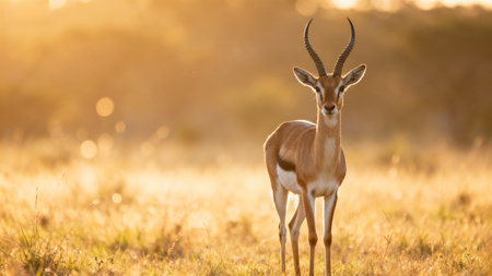 Antelope in golden lightの素材