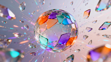 crystal ball 3d illustration abstract background new quality universal colorful joyful stock imageの素材