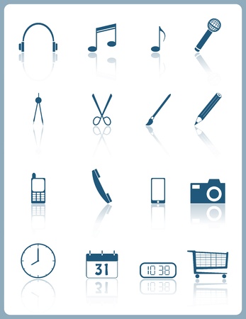 web pictograms with reflectionの写真素材