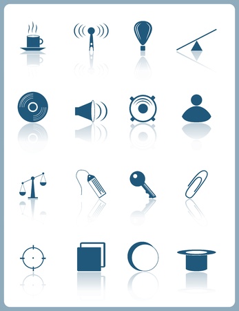 web pictograms with reflectionの写真素材