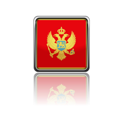 National flag of Monte negro in rectangle frame with reflectionのイラスト素材