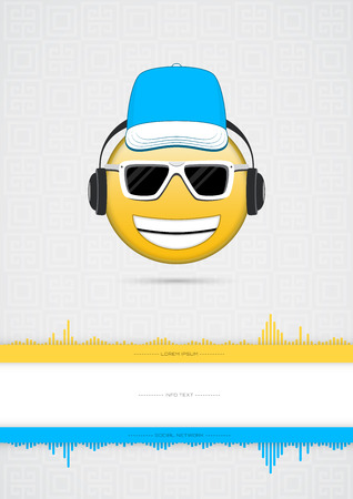 Vector illustration poster of emoji colored designのイラスト素材