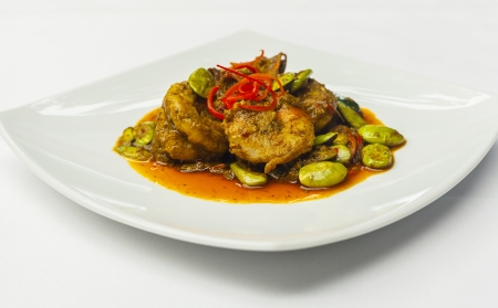 prawn in spicy curry local food of southern of Thailandの写真素材