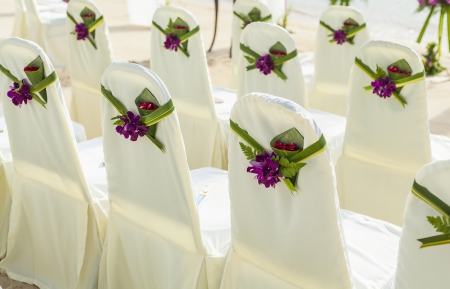 Wedding ceremony on the beach .の写真素材