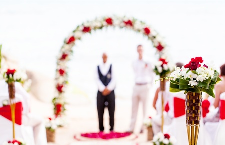 Wedding ceremony on the beach.の写真素材