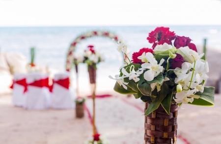Wedding ceremony on the beach の写真素材