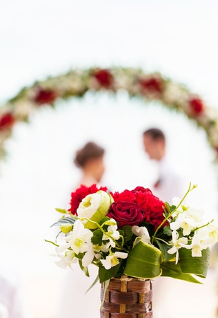 Wedding ceremony on the beach.の写真素材