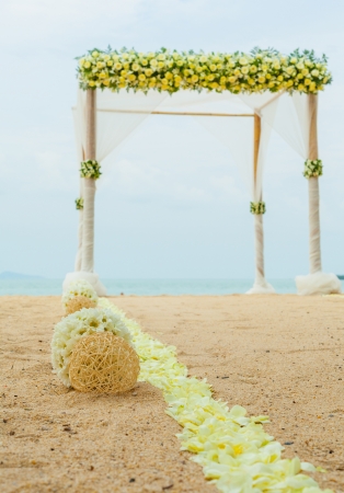 Wedding ceremony on the beach.の写真素材