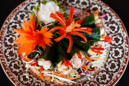 Authentic thai cuisine with decoration and flavour.の写真素材
