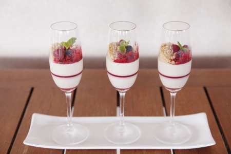 Delicious panna cotta dessert mixed berry .
の写真素材