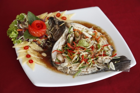 Authentic thai cuisine with decoration and flavour.の写真素材