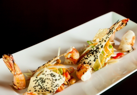 Modern thai style papaya salad  Som Tam の写真素材