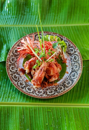 Authentic thai cuisine with decoration and flavour.の写真素材