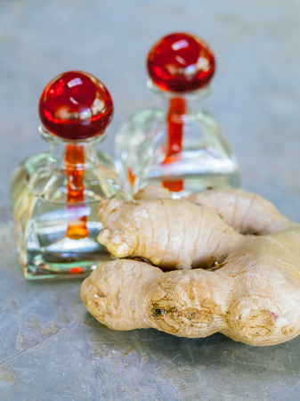 Ginger essential oil- Natural Spas Ingredients .の写真素材