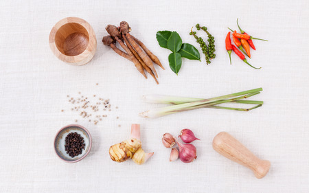 Thai food Cooking ingredients. - Paste of thai popular food.の写真素材