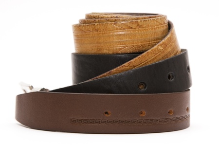 Leather belts の写真素材