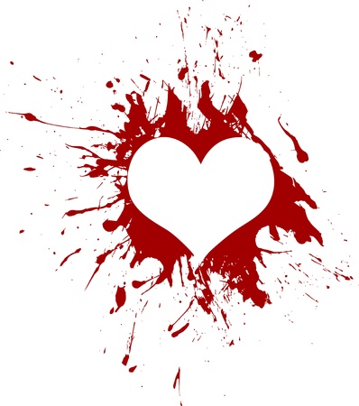Red grunge heartのイラスト素材