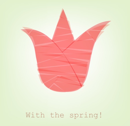 broken tulip cut from paper, with the spring!, vector.のイラスト素材