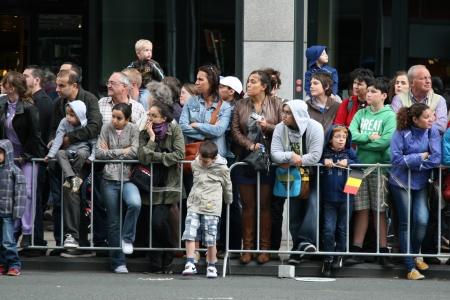 BRUSSELS, BELGIUM - JULY, 21  An unidentified military soldier s  takes part during a national day parade July 21, 2012 in Brussels, Belgium  のeditorial素材