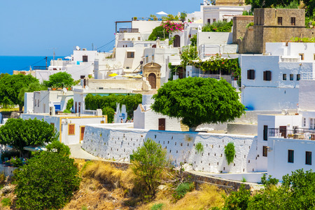 Greece trip 2015, Rhodos island, Lindos, architecture of the city.のeditorial素材