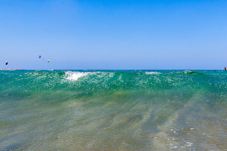 Greece trip 2015, Rhodos island, Lindos, waves on the Aegean