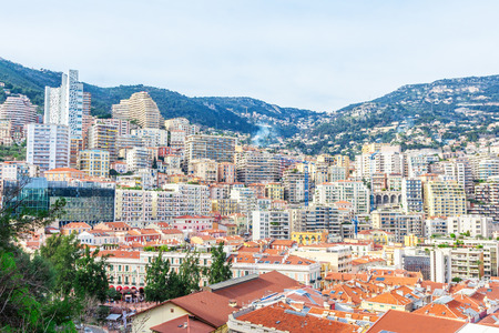 Cityscape of La Condamine, Monaco-Ville, Monaco. Principality of Monaco, French Rivieraのeditorial素材