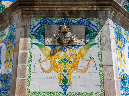 Barcelona Attractions, traditional architectures in Barcelona, Catalonia, Spain.のeditorial素材