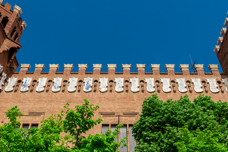 Barcelona Attractions, traditional architectures in Barcelona, Catalonia, Spain.のeditorial素材