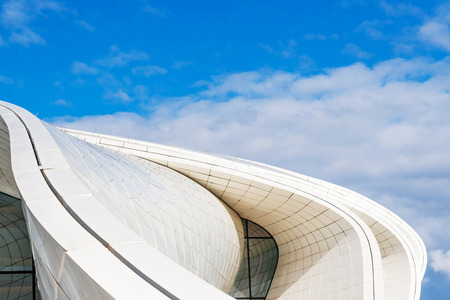Baku, Azerbaijan - October 02, 2016: Heydar Aliyev Center Museum in Baku, Azerbaijan autumn time....