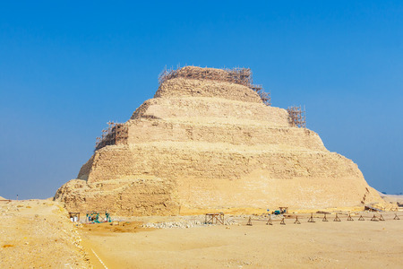 The first step pyramid of Djoser (Zoser), Saqqara, Egyptの写真素材